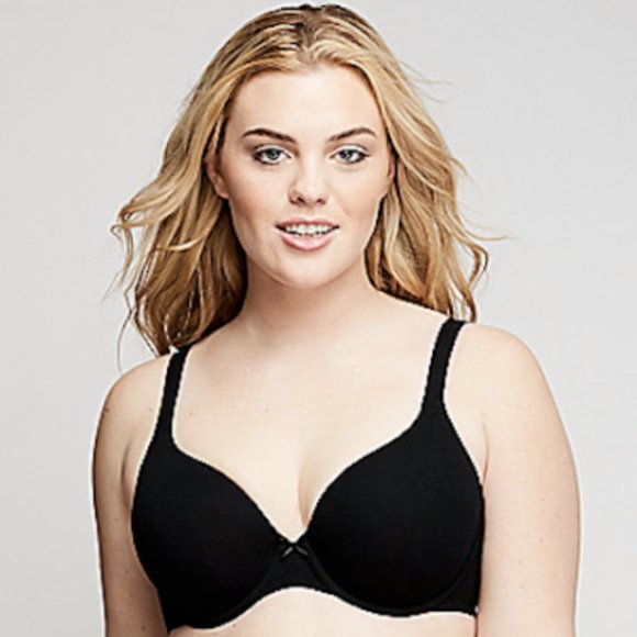 Cacique Other - CACIQUE Black COTTON Full COVERAGE BRA Bow Sz 46DD